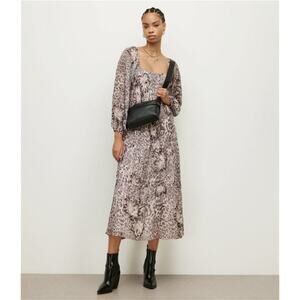 NWT AllSaints Amara Laertes Long Sleeve Dress Ecru White Size 0